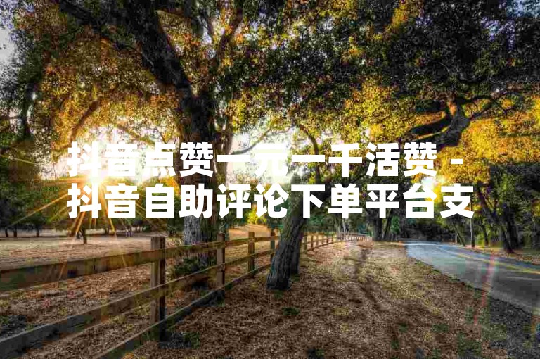 抖音点赞一元一千活赞 - 抖音自助评论下单平台支付宝支付