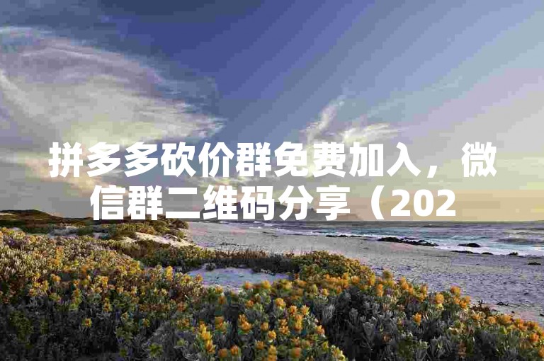 拼多多砍价群免费加入，微信群二维码分享（2025版）