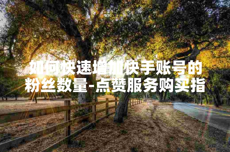 如何快速增加快手账号的粉丝数量-点赞服务购买指南。