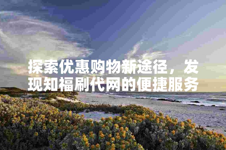 探索优惠购物新途径，发现知福刷代网的便捷服务。