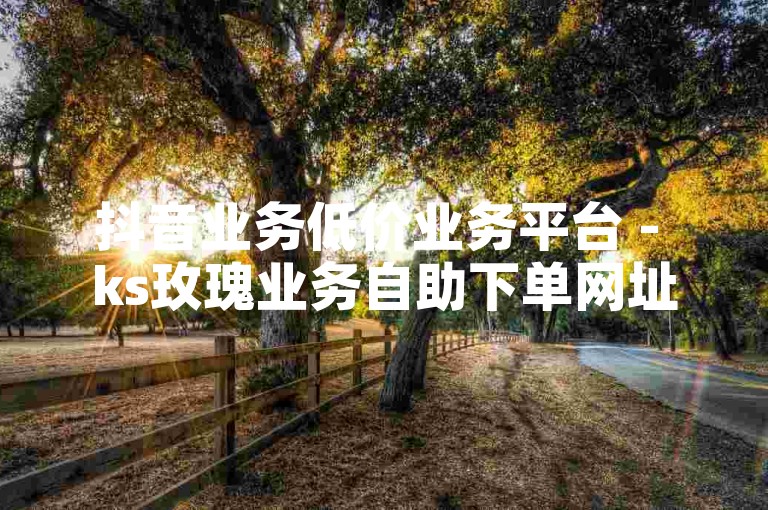 抖音业务低价业务平台 - ks玫瑰业务自助下单网址，提供便捷的在线服务体验。