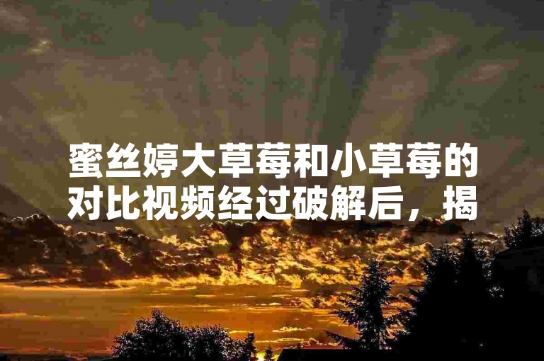 蜜丝婷大草莓和小草莓的对比视频经过破解后，揭示了两者在评测分析中的显著差异。