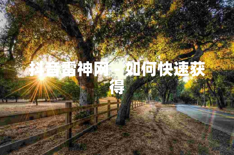 抖音雷神网 - 如何快速获得50个抖音点赞。