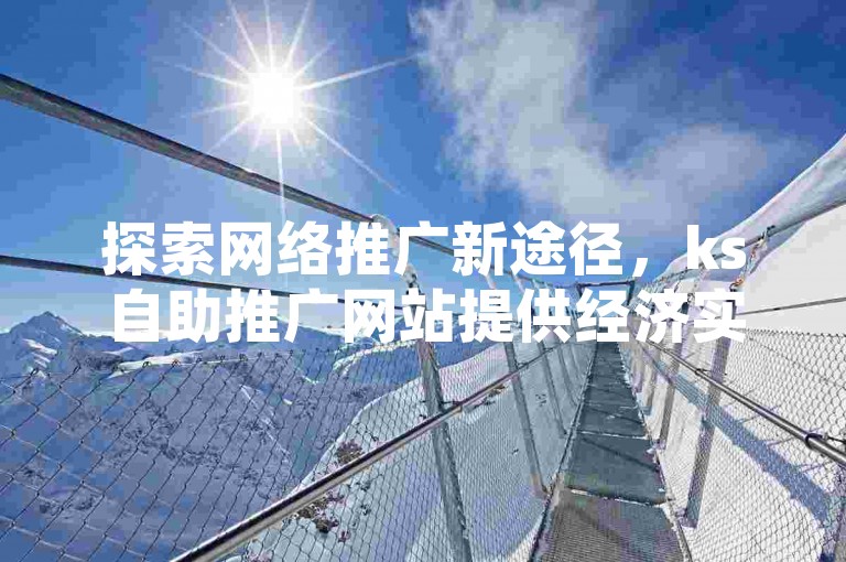 探索网络推广新途径，ks自助推广网站提供经济实惠的浏览量购买服务。
