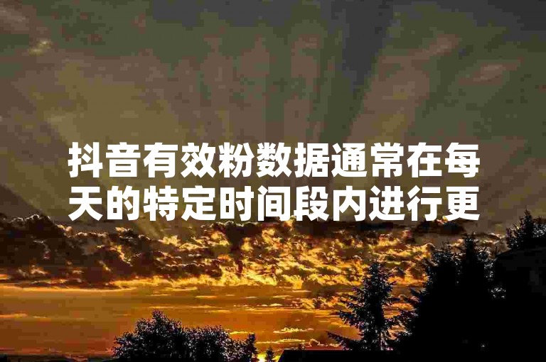 抖音有效粉数据通常在每天的特定时间段内进行更新，具体时间可能因平台调整而有所变化。