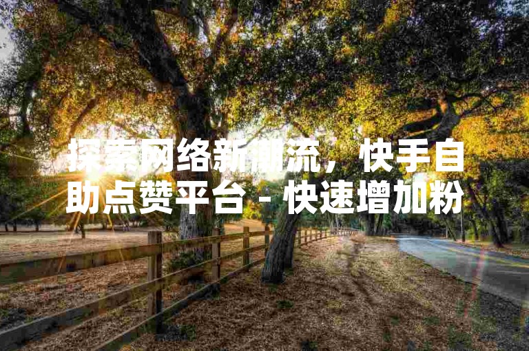 探索网络新潮流，快手自助点赞平台 - 快速增加粉丝的秘诀。
