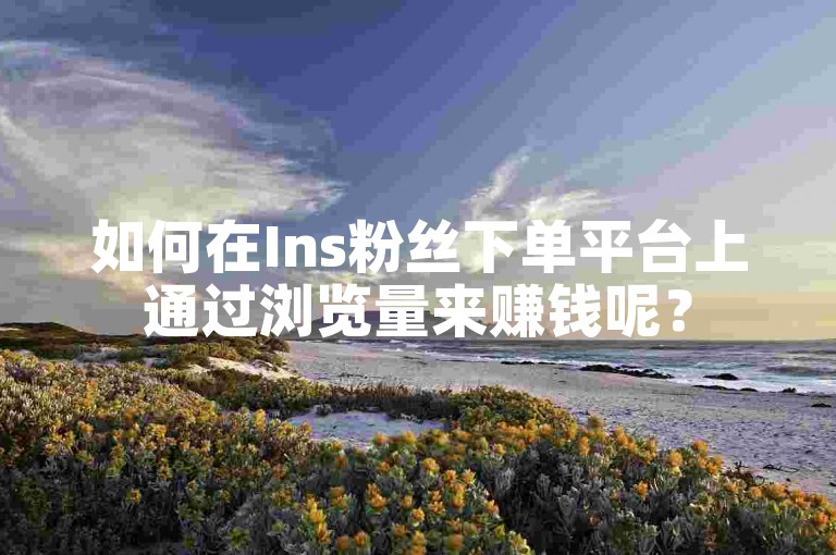 如何在Ins粉丝下单平台上通过浏览量来赚钱呢？