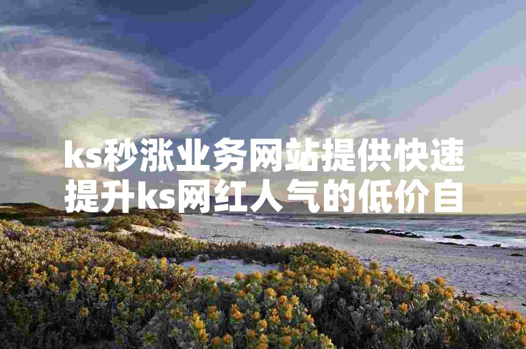 ks秒涨业务网站提供快速提升ks网红人气的低价自助下单平台。