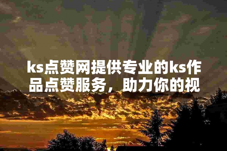 ks点赞网提供专业的ks作品点赞服务，助力你的视频快速获得高人气。