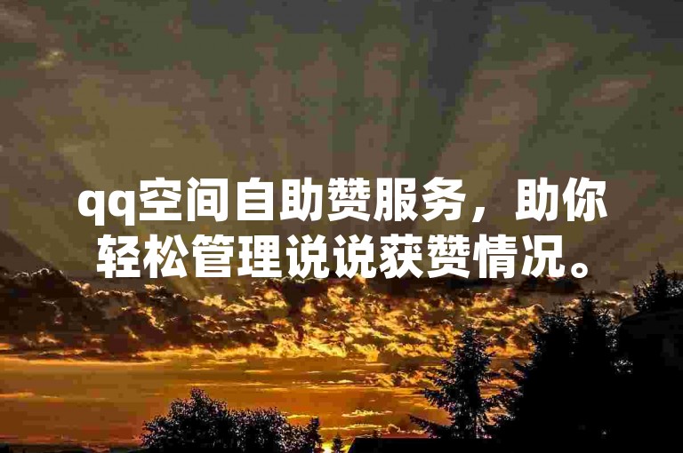 qq空间自助赞服务，助你轻松管理说说获赞情况。