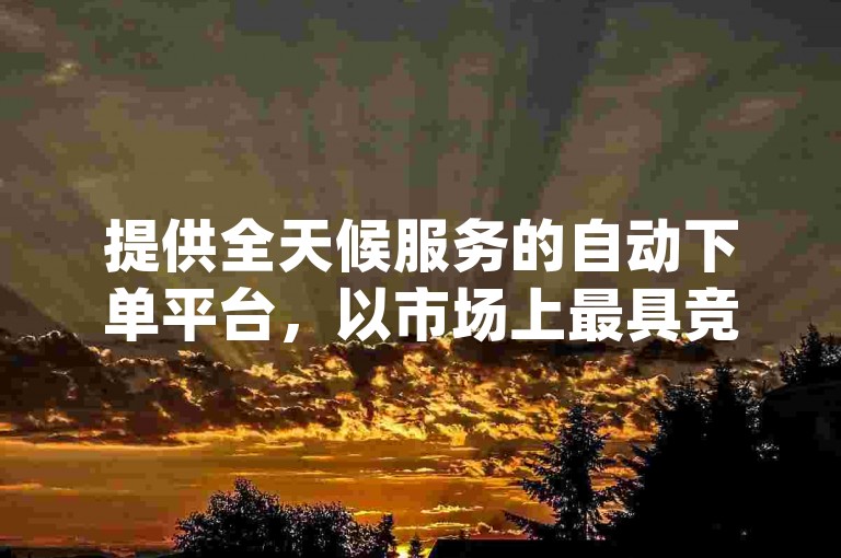 提供全天候服务的自动下单平台，以市场上最具竞争力的价格 - 探索dy业务自助下单网站app的便捷性。