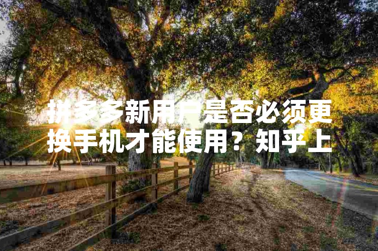 拼多多新用户是否必须更换手机才能使用？知乎上的一篇文章对此进行了详细解读。