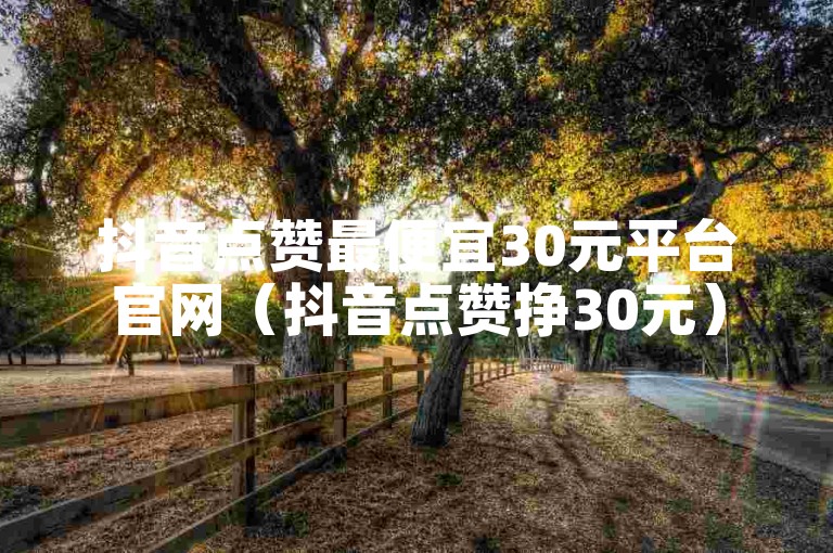 抖音点赞最便宜30元平台官网（抖音点赞挣30元）