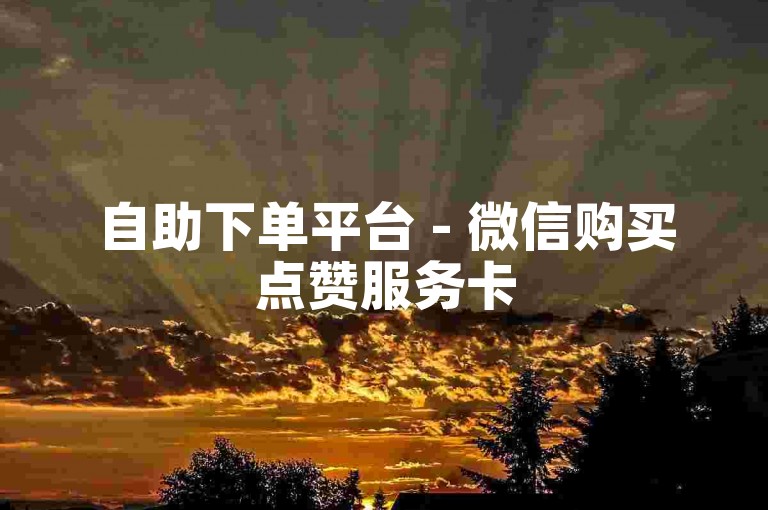 自助下单平台 - 微信购买点赞服务卡