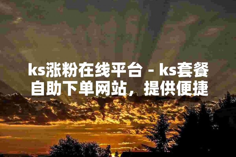 ks涨粉在线平台 - ks套餐自助下单网站，提供便捷的服务。