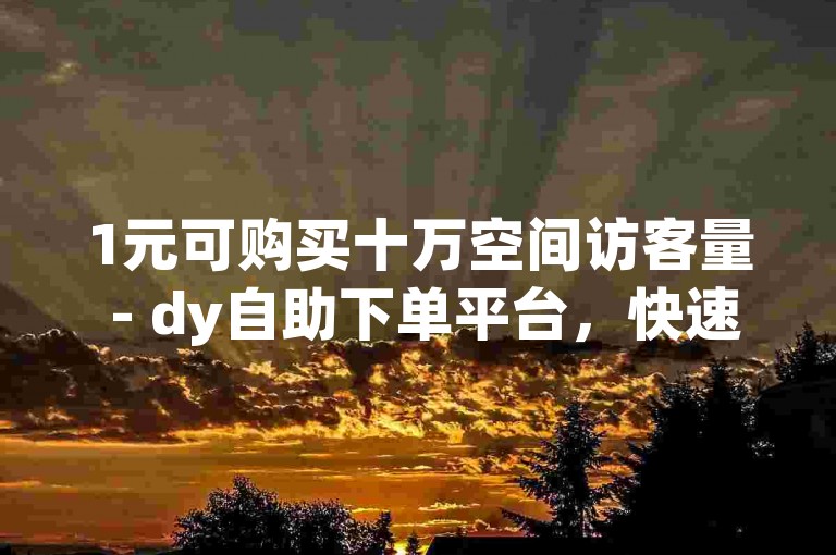 1元可购买十万空间访客量 - dy自助下单平台，快速提升人气。