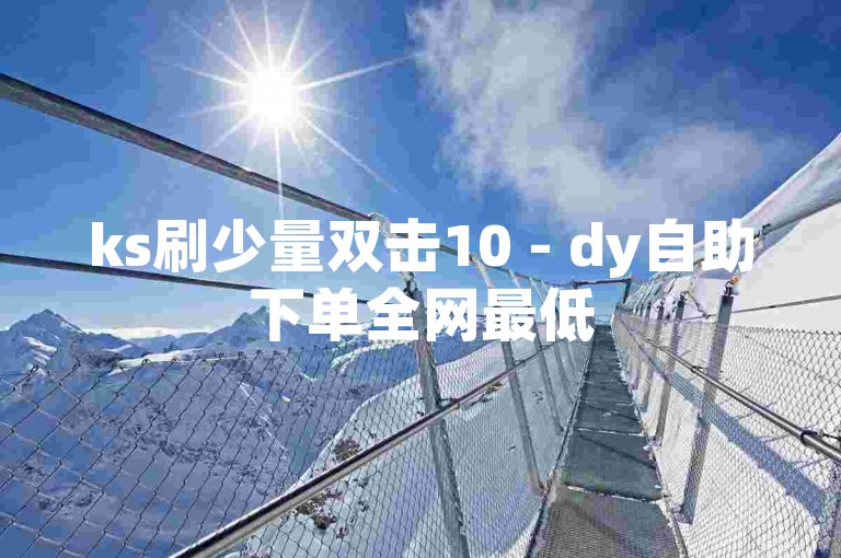ks刷少量双击10 - dy自助下单全网最低