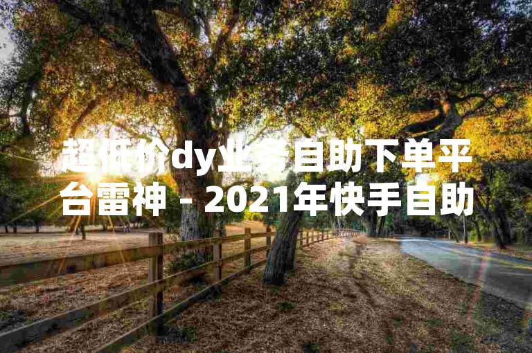 超低价dy业务自助下单平台雷神 - 2021年快手自助下单
