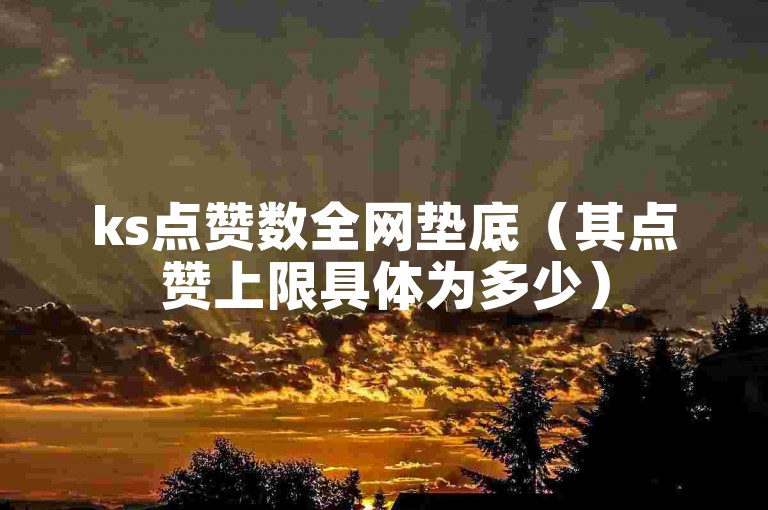 ks点赞数全网垫底（其点赞上限具体为多少）