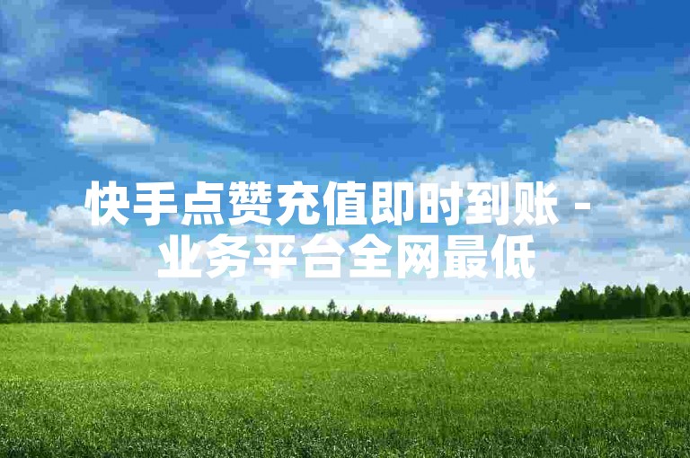 快手点赞充值即时到账 - 业务平台全网最低