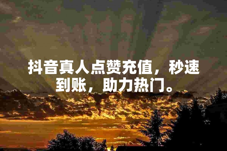 抖音真人点赞充值，秒速到账，助力热门。