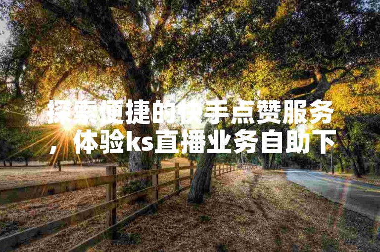 探索便捷的快手点赞服务，体验ks直播业务自助下单的全新平台。