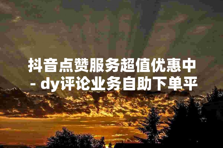 抖音点赞服务超值优惠中 - dy评论业务自助下单平台