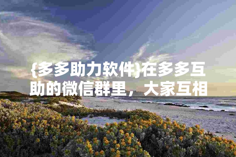 {多多助力软件}在多多互助的微信群里，大家互相帮助完成任务。