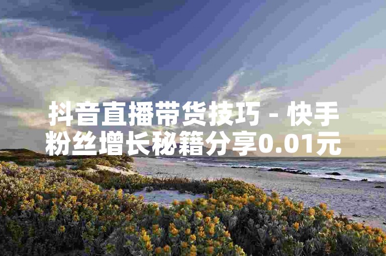 抖音直播带货技巧 - 快手粉丝增长秘籍分享0.01元起
