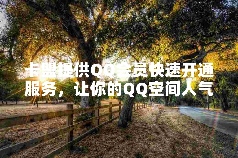 卡盟提供QQ会员快速开通服务，让你的QQ空间人气瞬间爆棚，享受超低价格带来的便利。