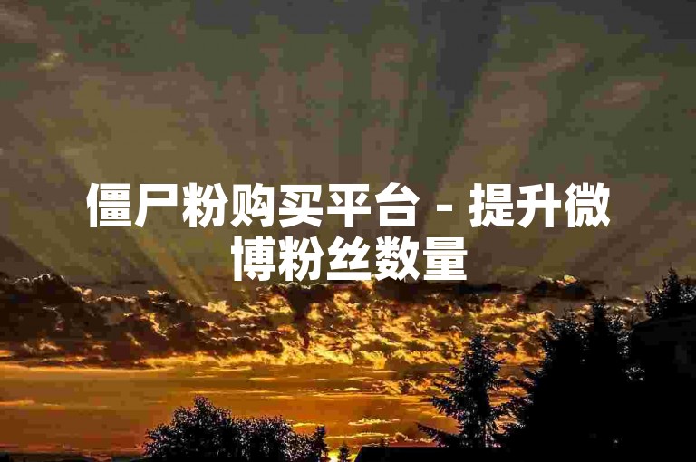 僵尸粉购买平台 - 提升微博粉丝数量