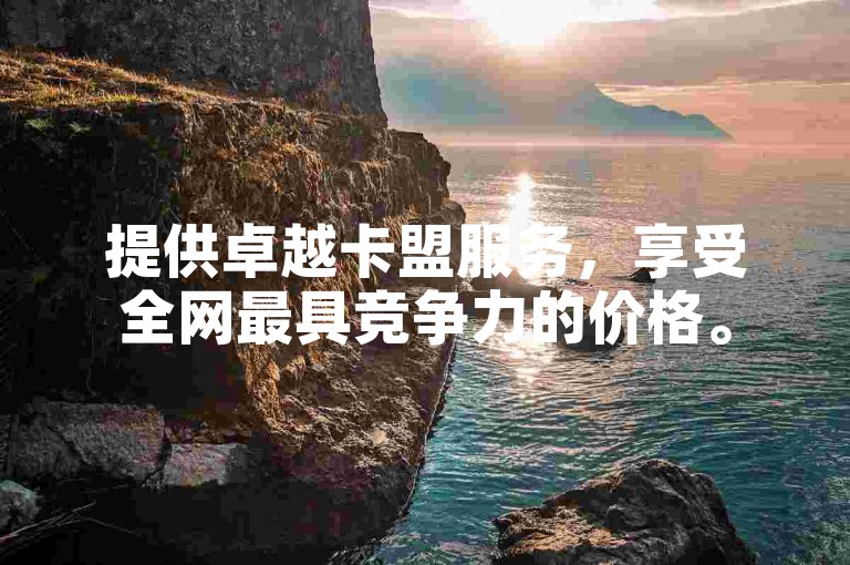 提供卓越卡盟服务，享受全网最具竞争力的价格。