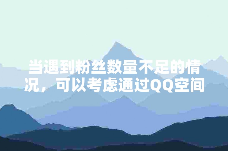 当遇到粉丝数量不足的情况，可以考虑通过QQ空间点赞服务来增加人气，如DNS商城提供的一元100个赞的自助平台。