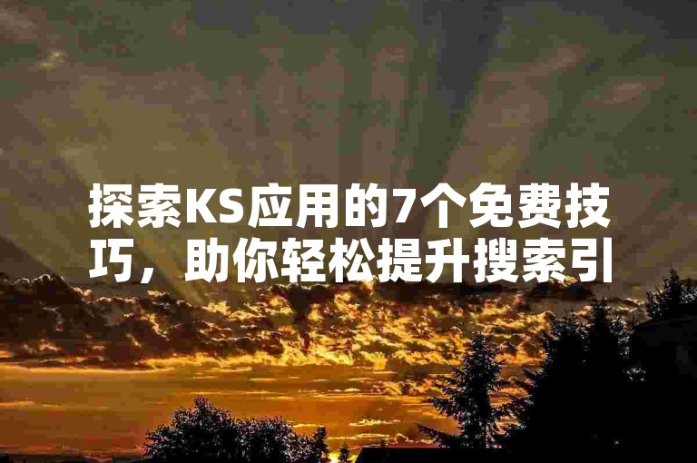 探索KS应用的7个免费技巧，助你轻松提升搜索引擎排名。