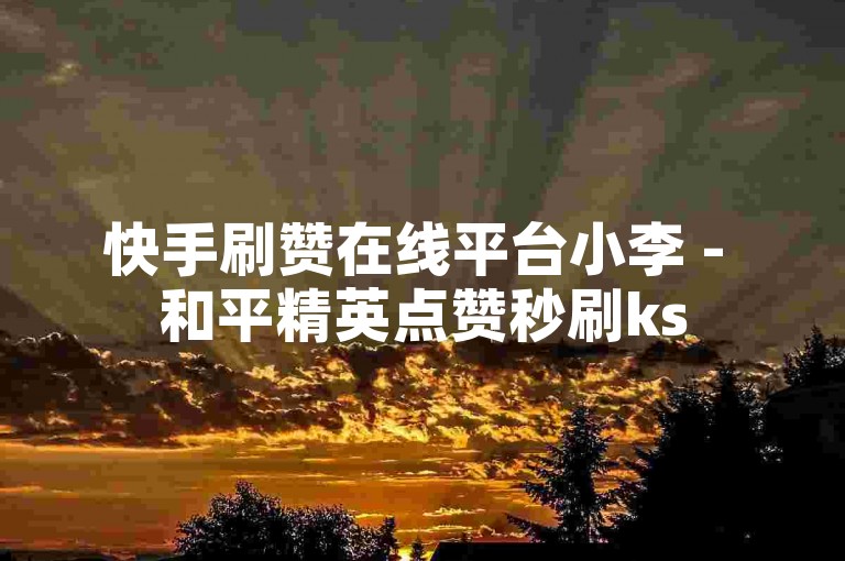 快手刷赞在线平台小李 - 和平精英点赞秒刷ks