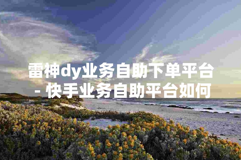 雷神dy业务自助下单平台 - 快手业务自助平台如何进行订单操作？