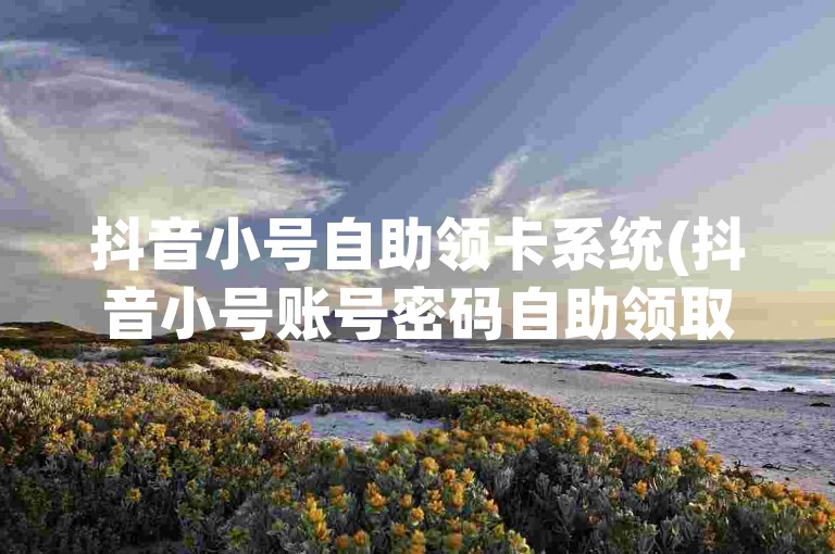 抖音小号自助领卡系统(抖音小号账号密码自助领取系统)。