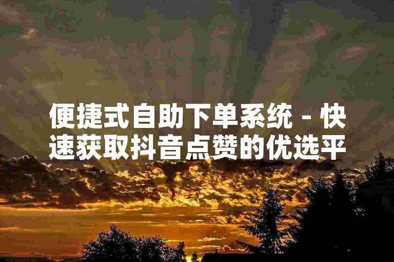 便捷式自助下单系统 - 快速获取抖音点赞的优选平台。