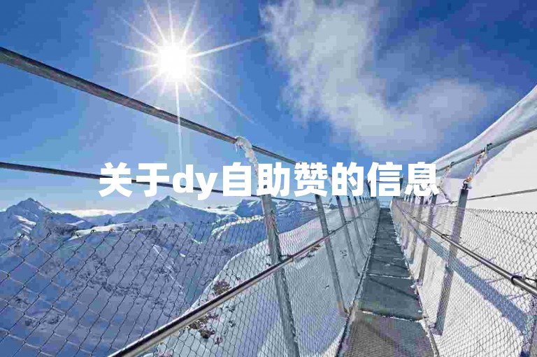关于dy自助赞的信息