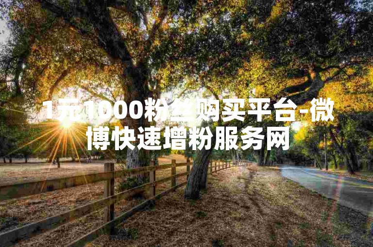 1元1000粉丝购买平台-微博快速增粉服务网