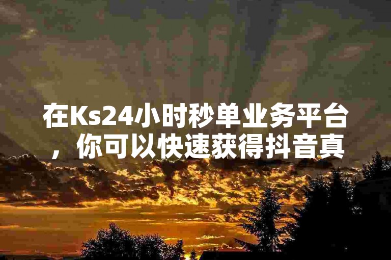 在Ks24小时秒单业务平台，你可以快速获得抖音真人点赞和微信购买服务，同时享受大地房产马山肥装修活动的优惠。
