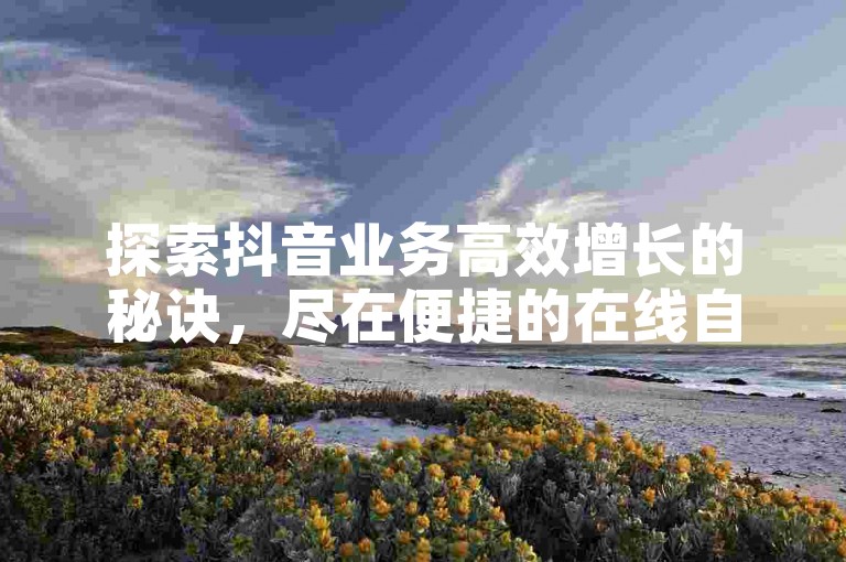 探索抖音业务高效增长的秘诀，尽在便捷的在线自助低价服务平台。