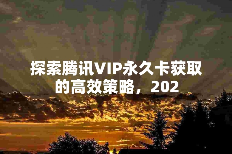 探索腾讯VIP永久卡获取的高效策略，2025年必备技巧大公开！
