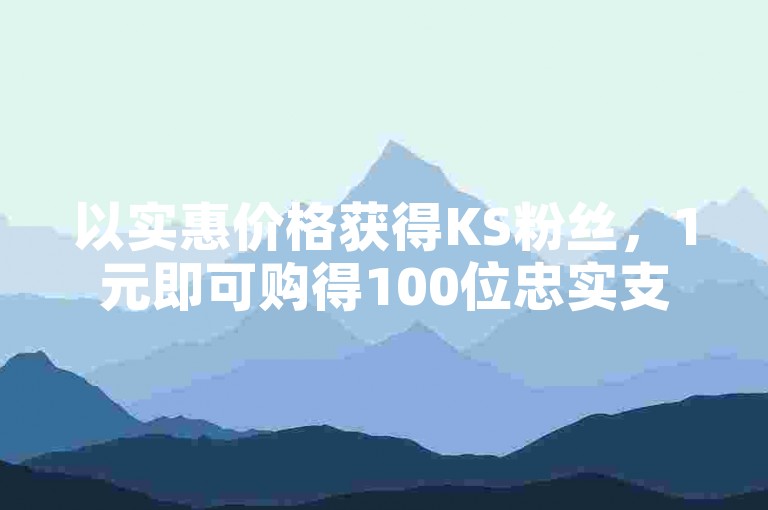 以实惠价格获得KS粉丝，1元即可购得100位忠实支持者。