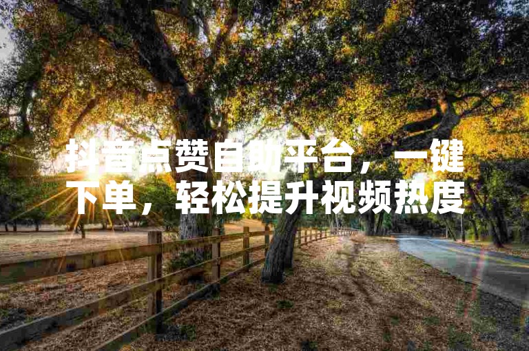 抖音点赞自助平台，一键下单，轻松提升视频热度。