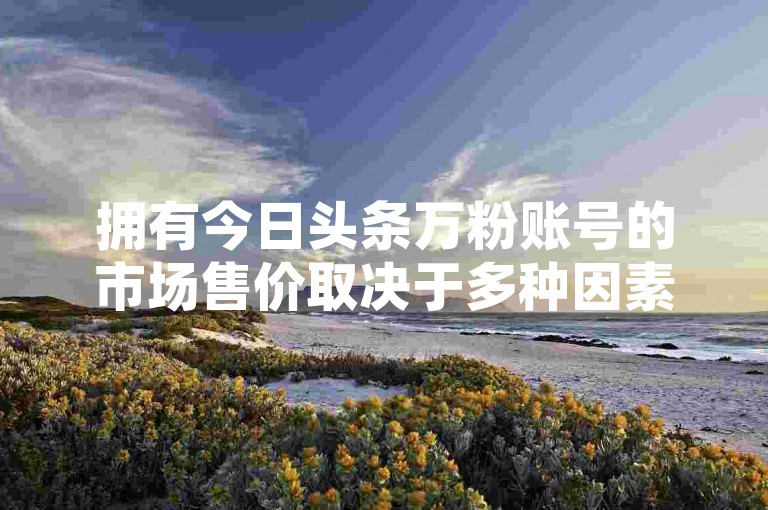 拥有今日头条万粉账号的市场售价取决于多种因素，而QQ自助平台声称提供全网最低价格的今日访客服务，同时抖音充值优惠活动也吸引了不少用户关注。