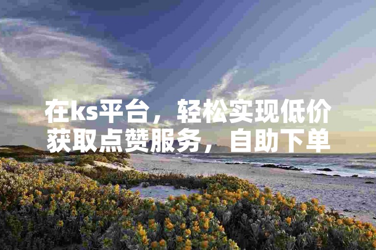 在ks平台，轻松实现低价获取点赞服务，自助下单，助力内容迅速获得关注。