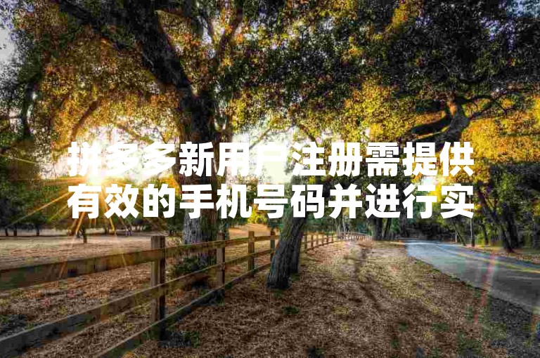 拼多多新用户注册需提供有效的手机号码并进行实名认证。