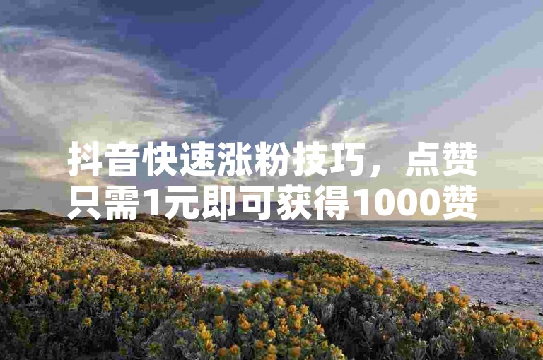 抖音快速涨粉技巧，点赞只需1元即可获得1000赞 - 球球商城提供全天候自助下单服务 - 空间自助平台确保业务由真人操作。