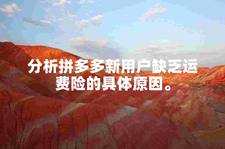 分析拼多多新用户缺乏运费险的具体原因。